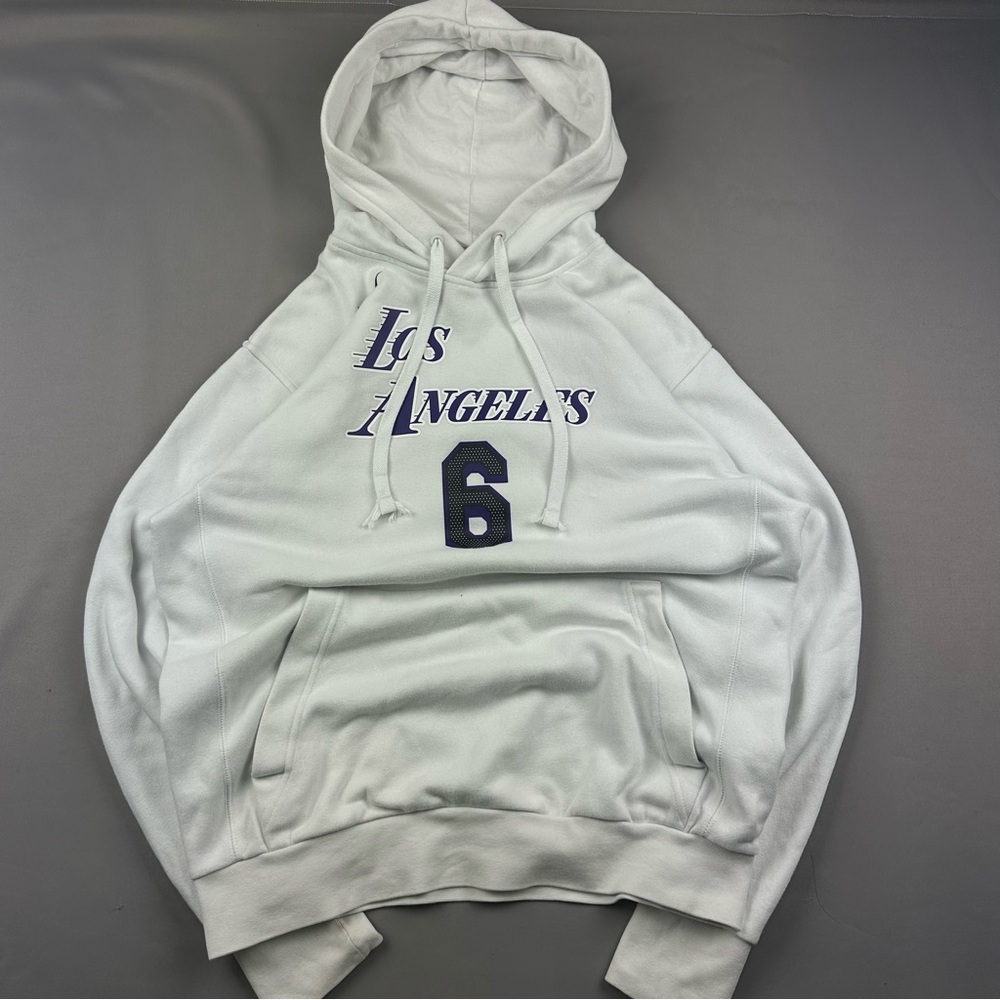 NBA White Hoodie with Los Angeles and Number Design